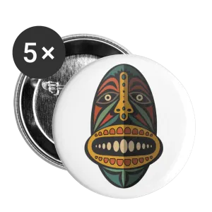 AFRICAN MASK 2 Buttons small 1'' (5-pack)