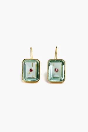 Aqua Tile Earrings