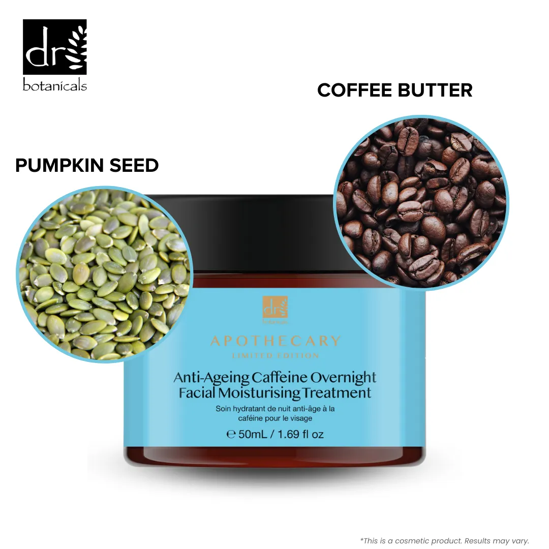 Dr Botanicals Anti-Ageing Caffeine Overnight Facial Moisturising Treatment 50ml