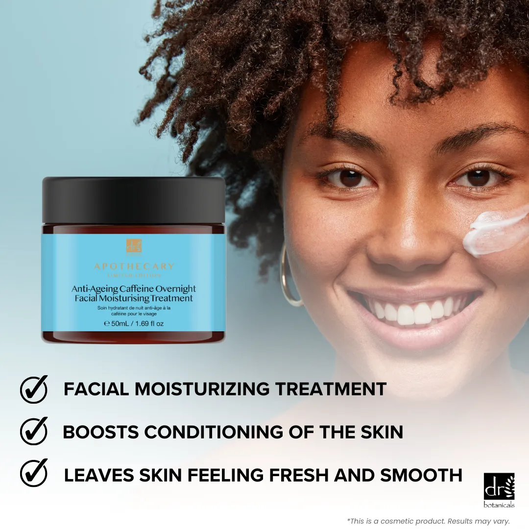 Dr Botanicals Anti-Ageing Caffeine Overnight Facial Moisturising Treatment 50ml