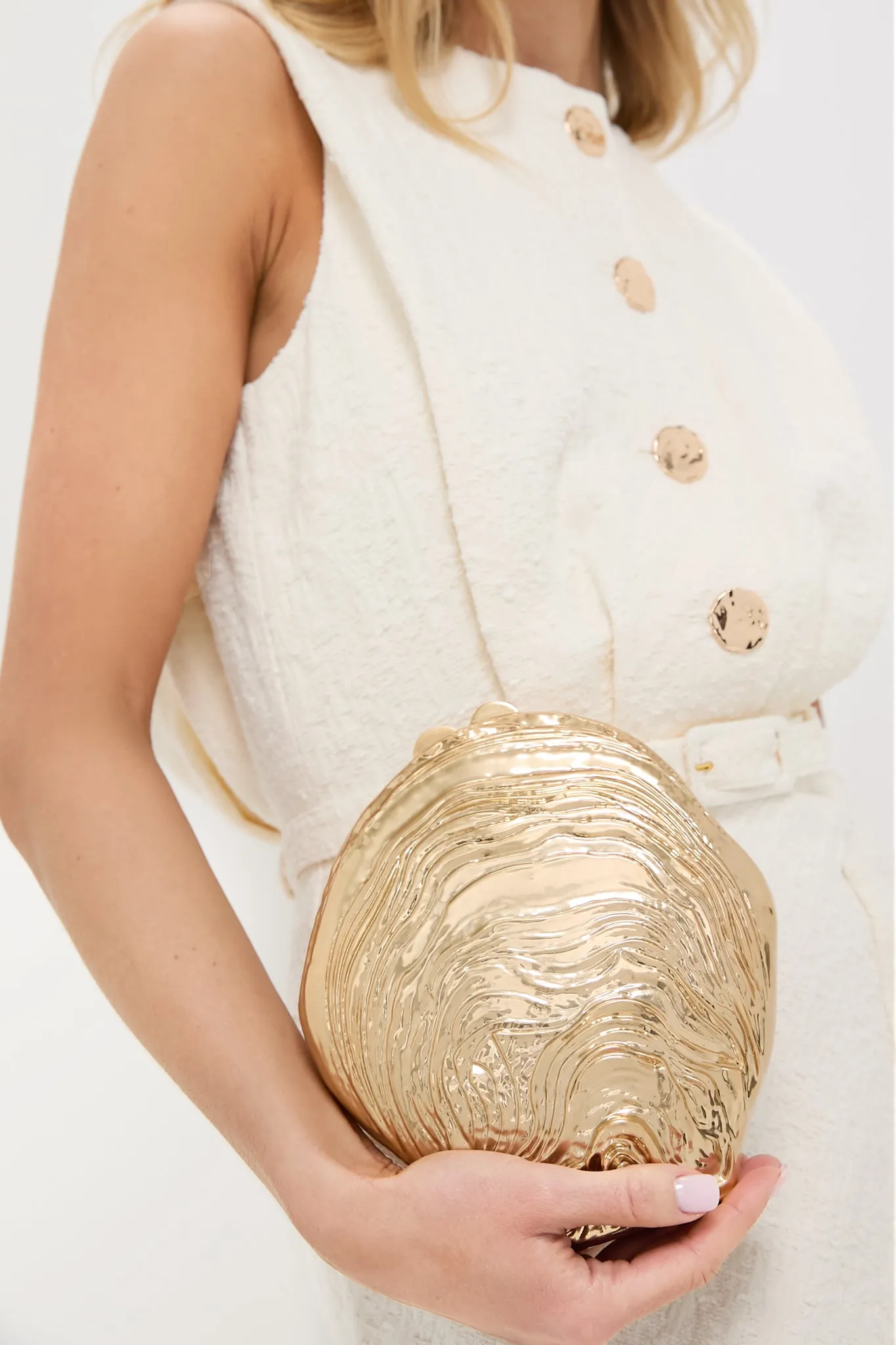Gold Cove Shell Clutch