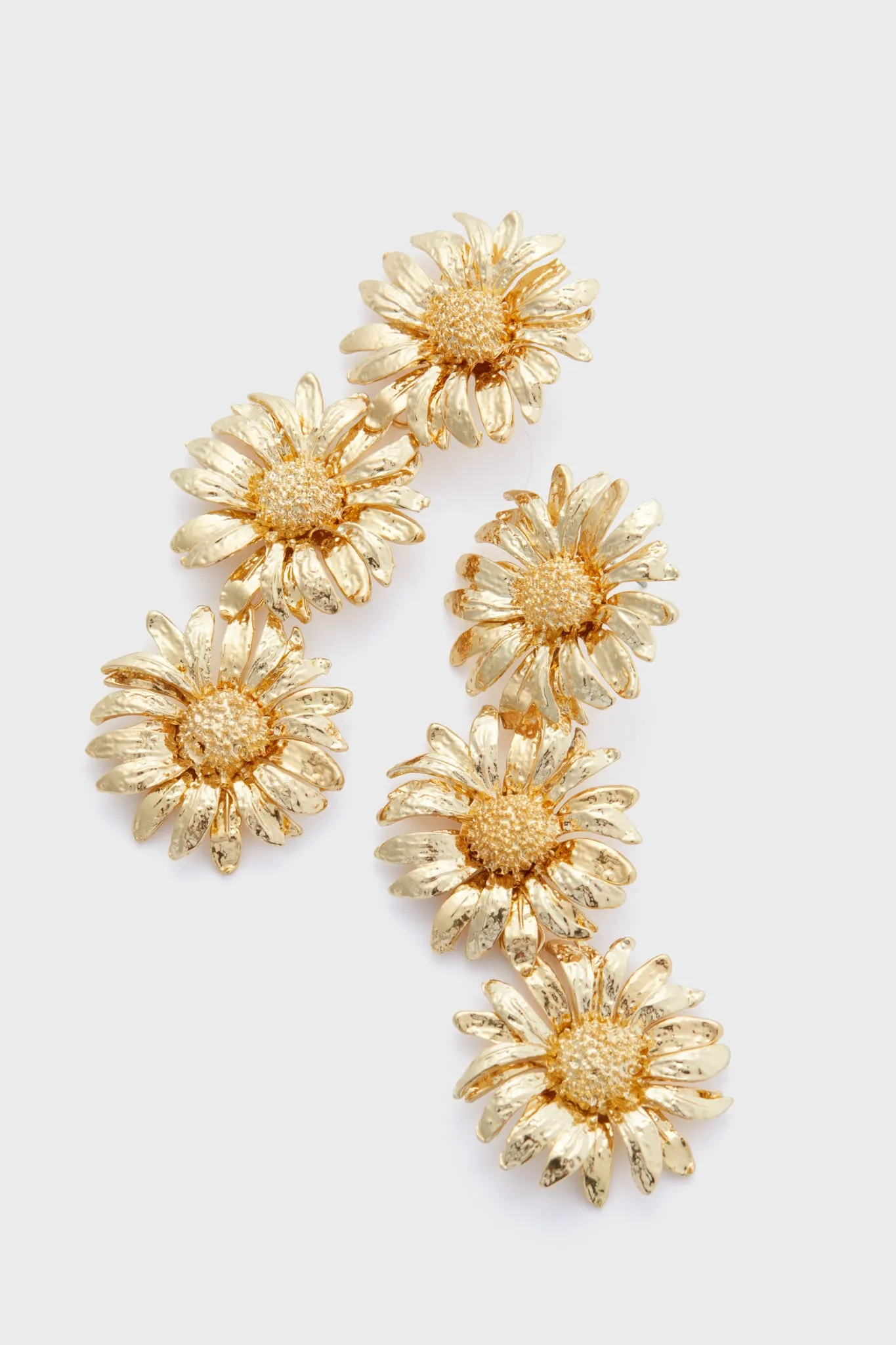 Gold Sunflower Drop Earrings