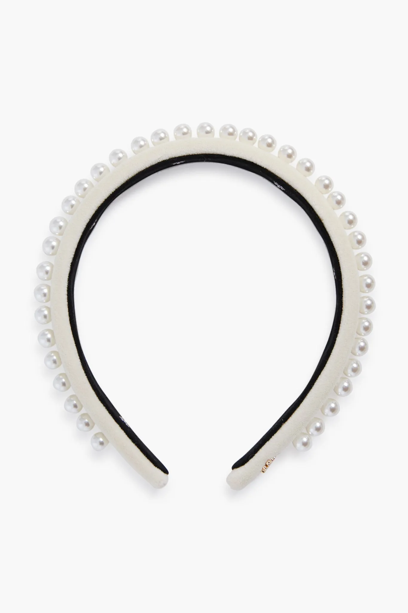 Ivory Pearl Embellished Velvet Gigi Headband