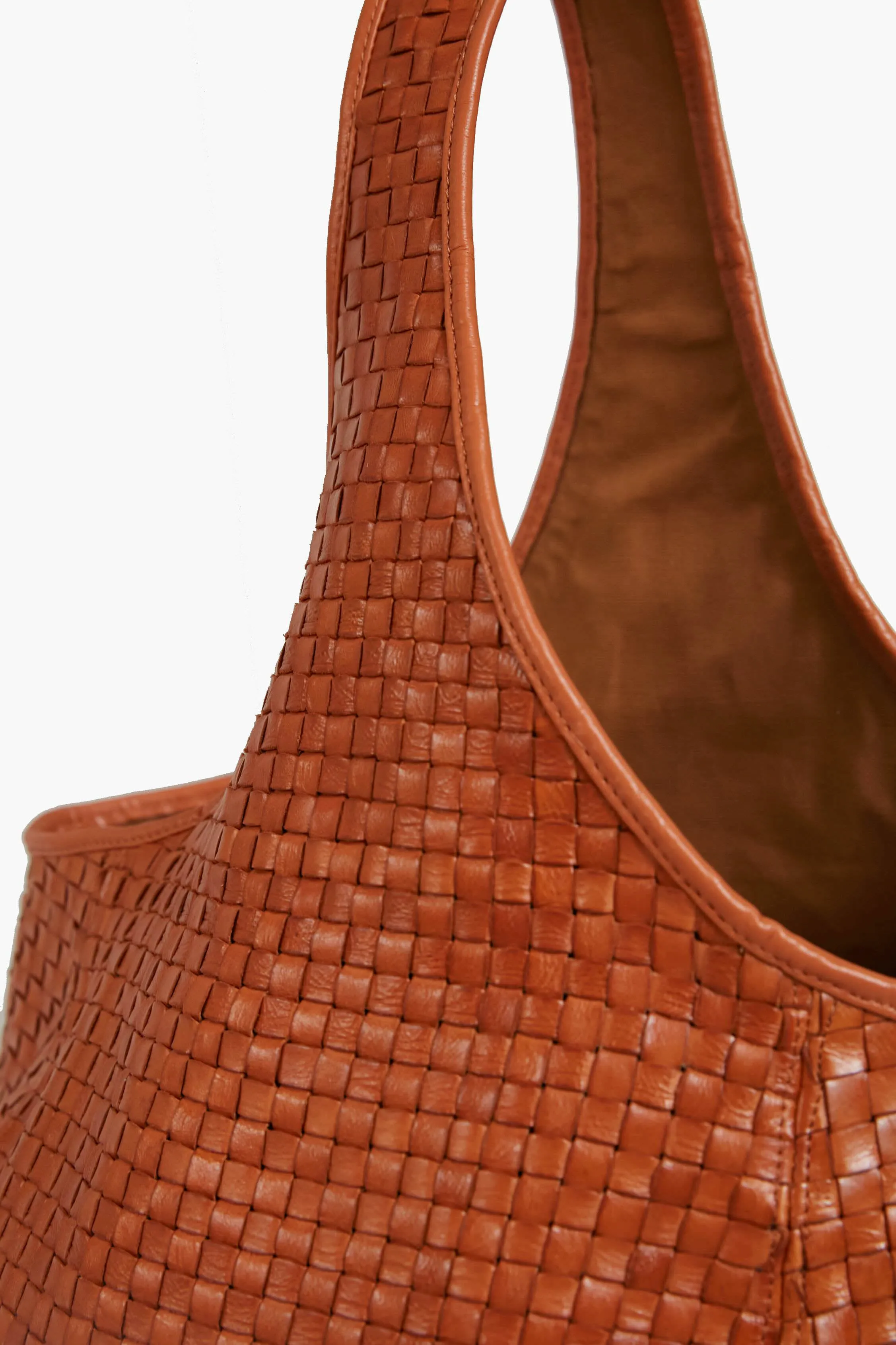 Natural Woven Checker Bando Bag