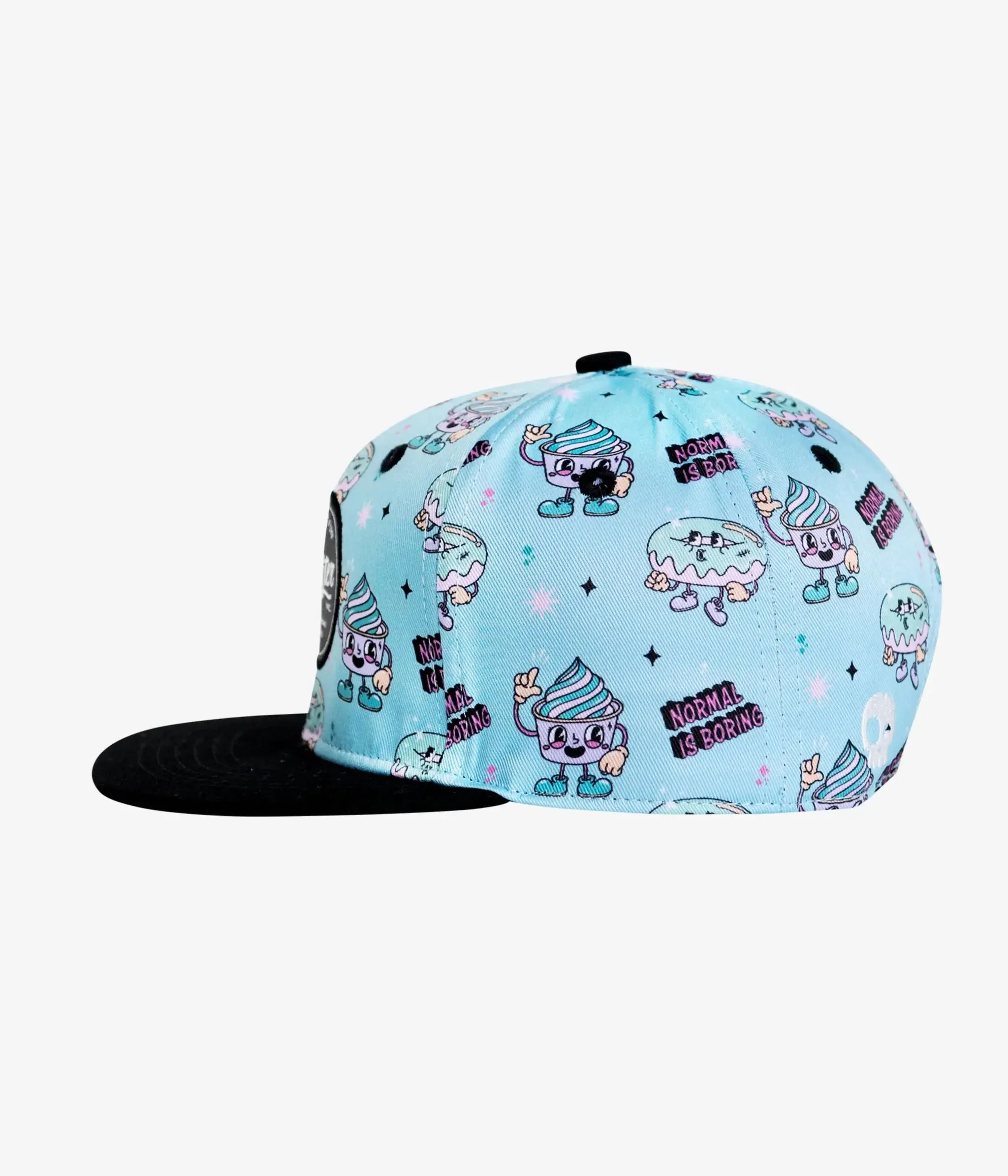 Normal is Boring Snapback Hat - Bleached Aqua | Headster