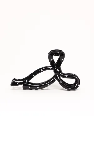 Nova Hair Clip - Black Polka Dot