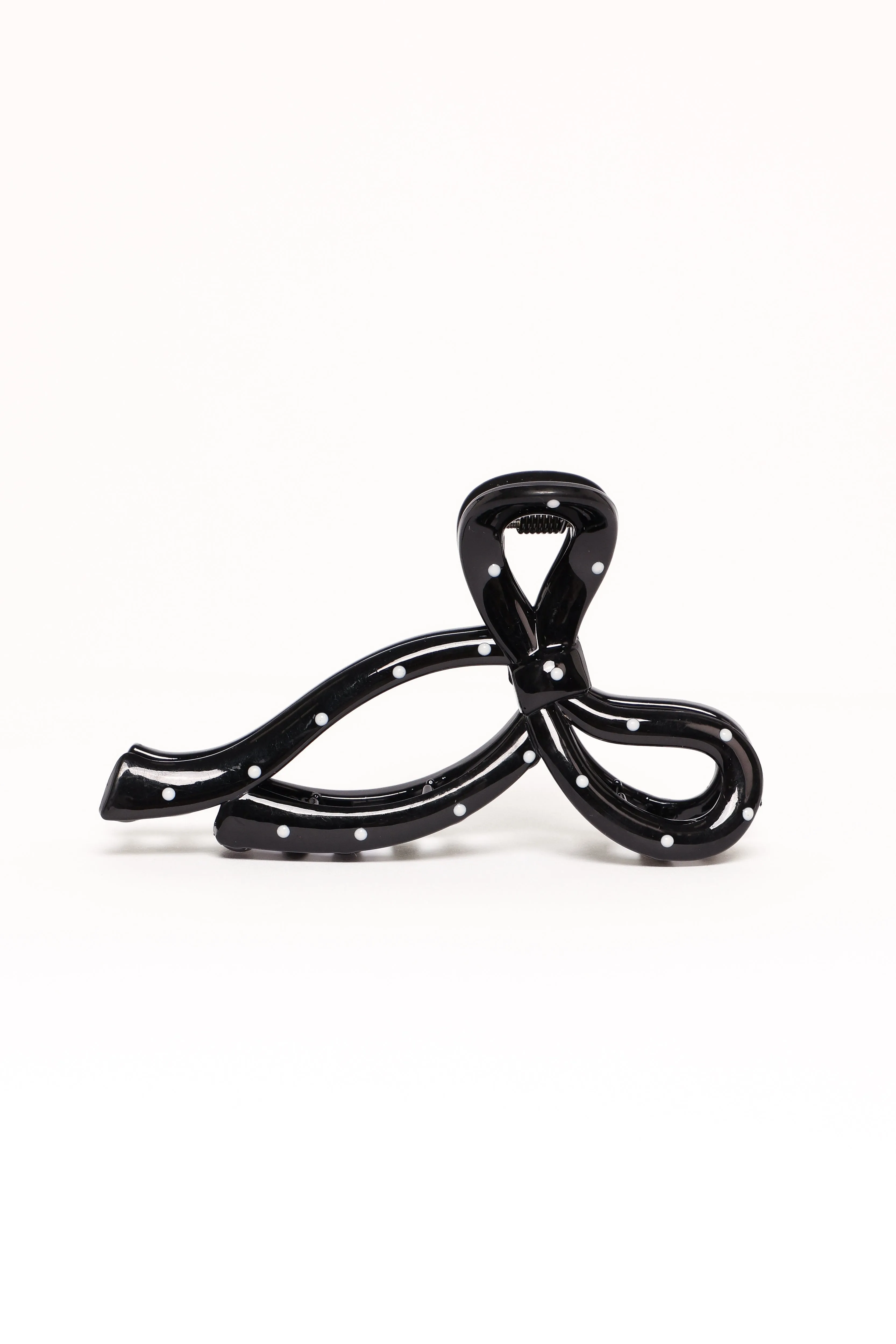 Nova Hair Clip - Black Polka Dot
