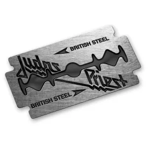 Official JUDAS PRIEST: BRITISH STEEL cast metal badge