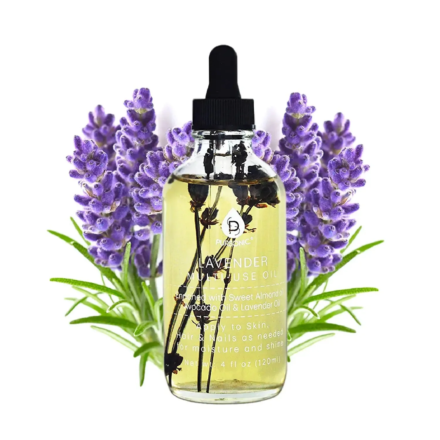 Pursonic Lavendar Flower Multi Use  Body Oils 4 Oz