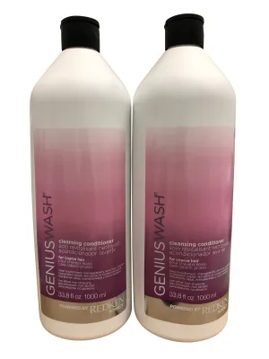 Redken Genius Wash Cleansing Conditioner Coarse Hair DUO 33.8 OZ Each