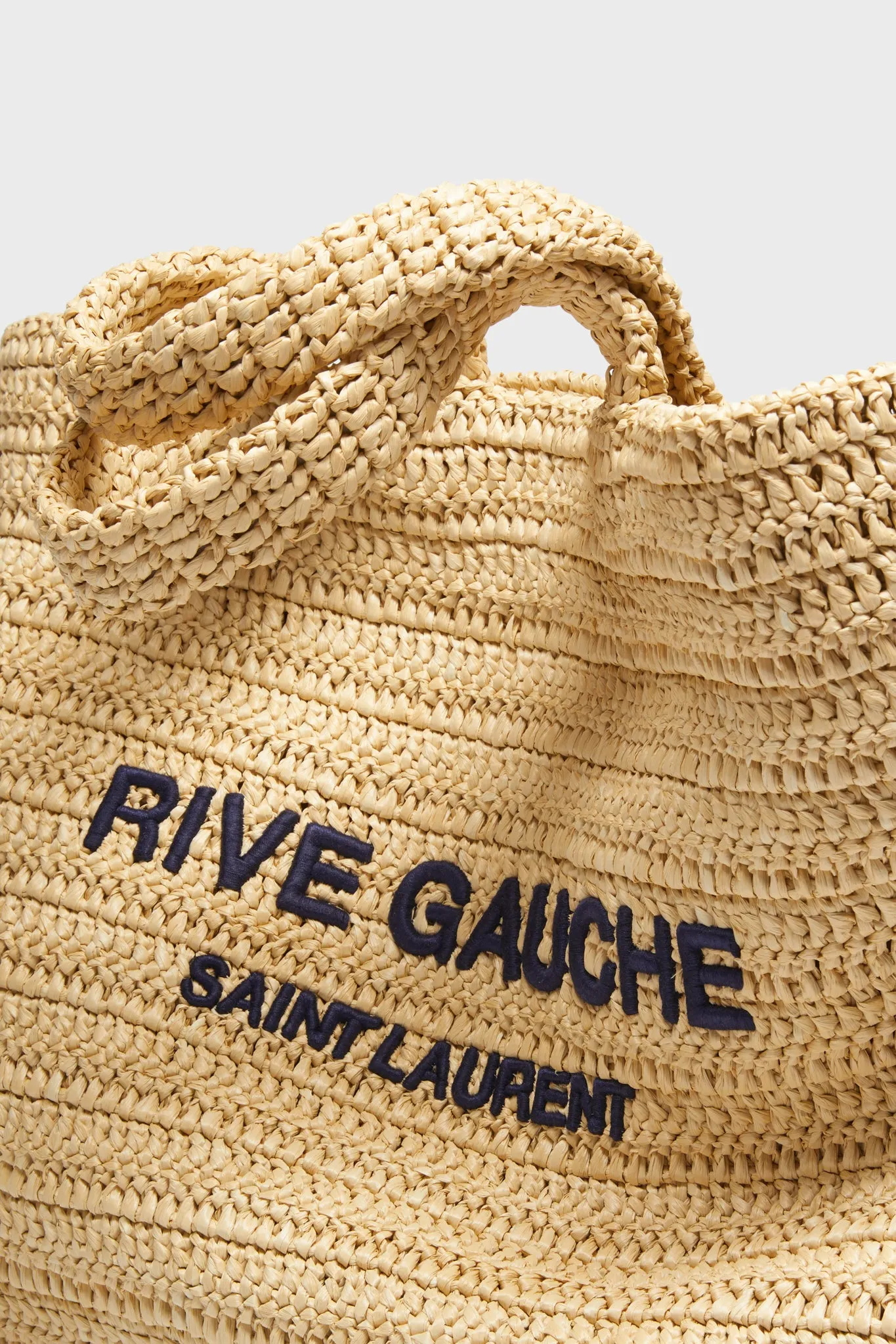 Saint Laurent Raffia Rive Gauche Tote Bag