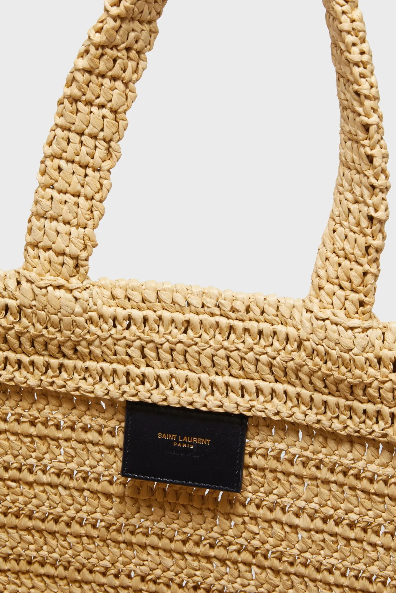 Saint Laurent Raffia Rive Gauche Tote Bag