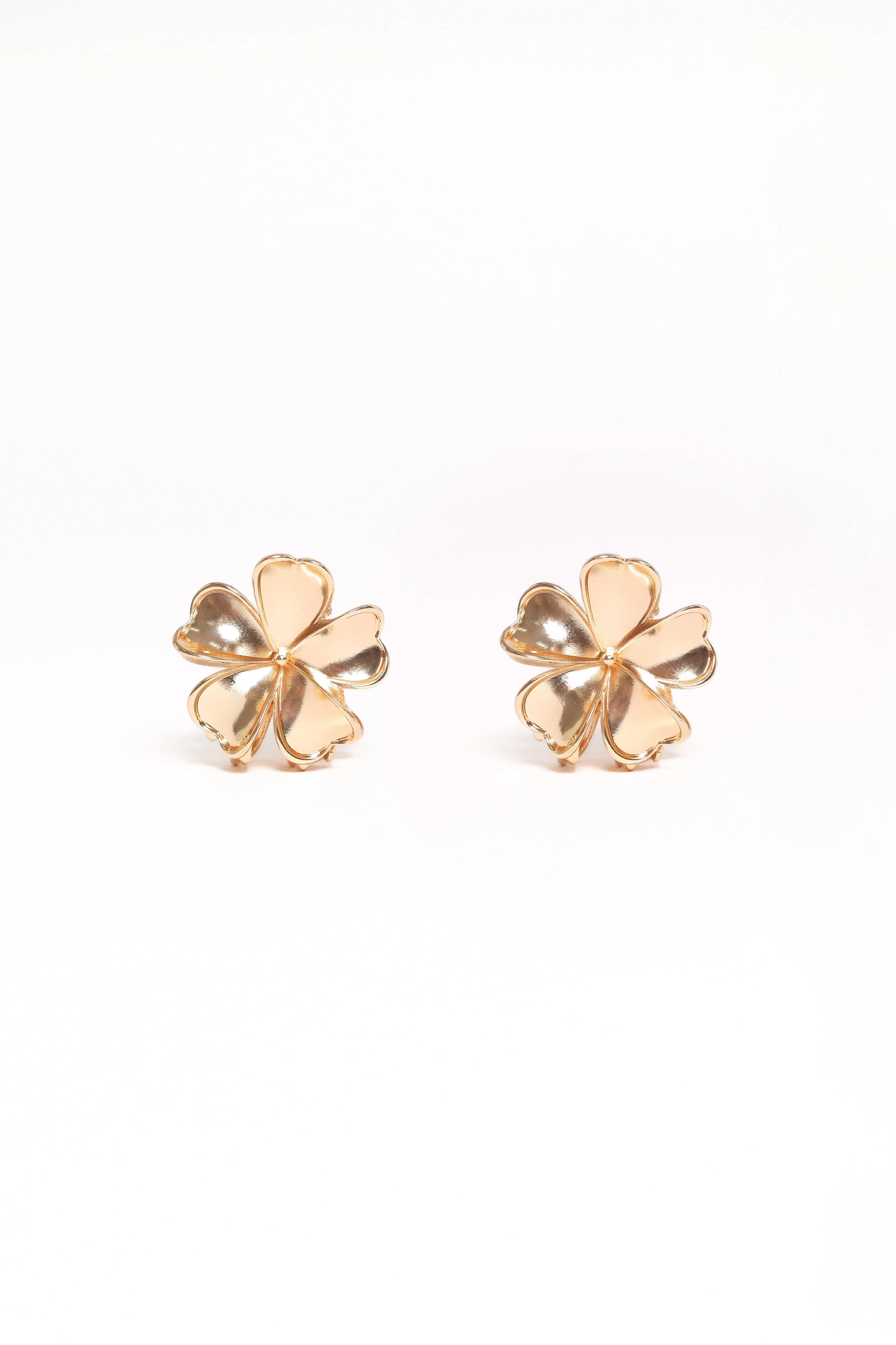 Tiffany 2 Pack Flower Hair Clips - Gold