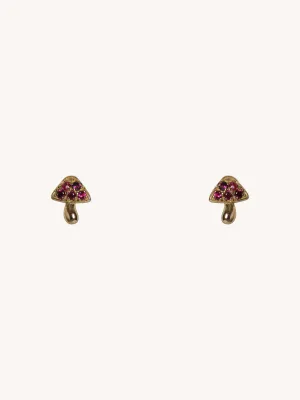 Tiny Mushroom Stud Earrings