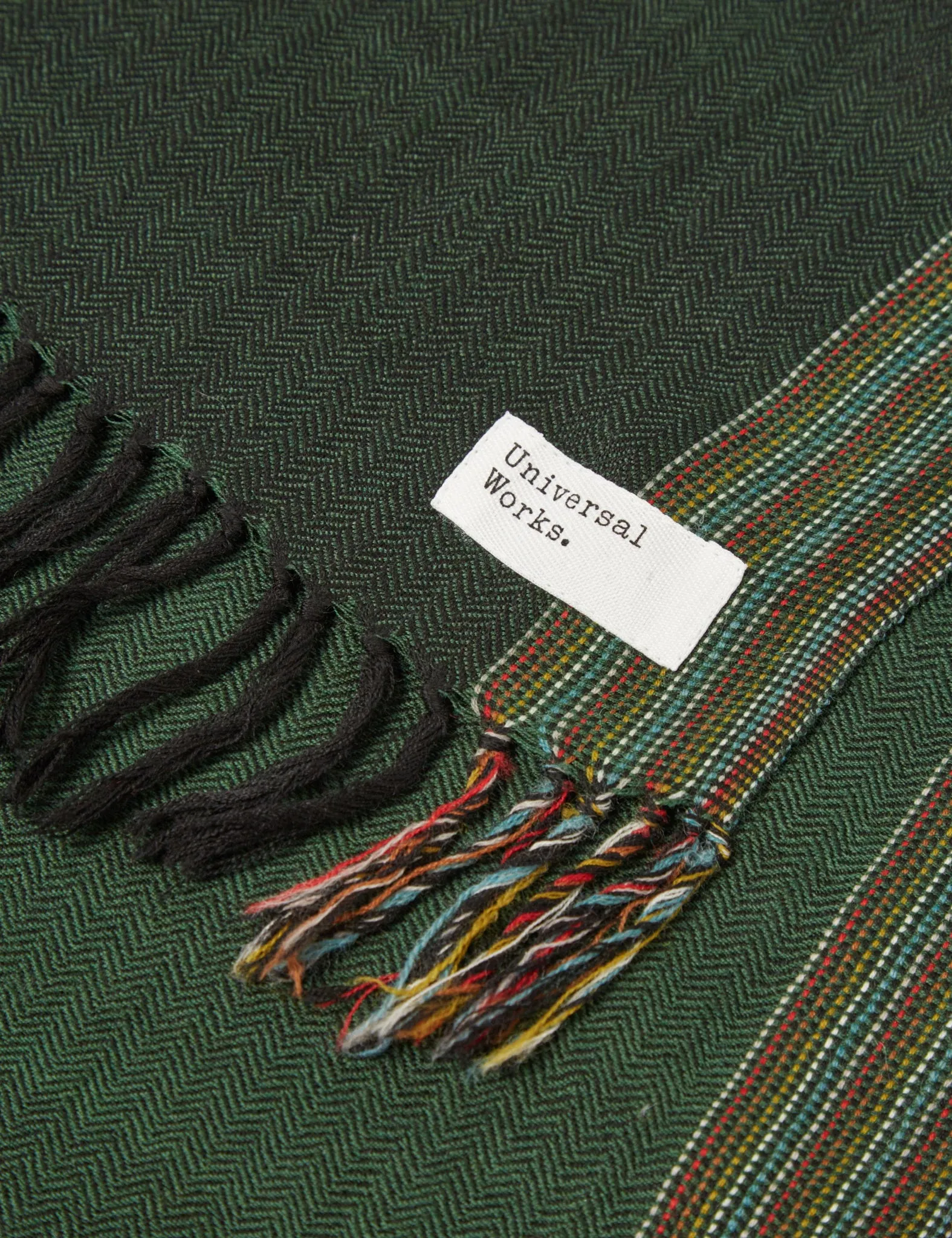 Universal Works Wool Scarf - Border (Merino Wool) - Forest