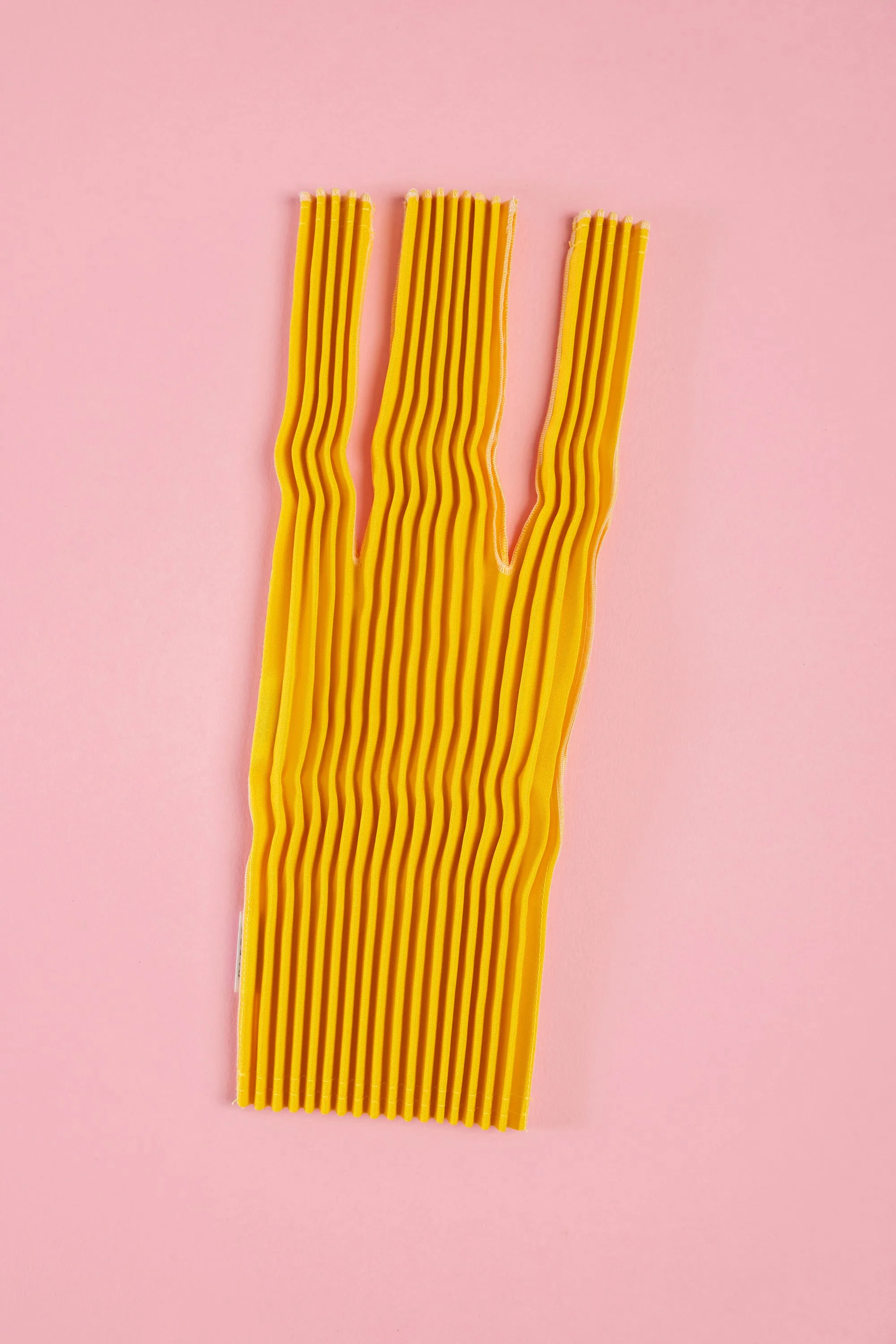 Vertical Pleated Mini Tote Bag - Yellow